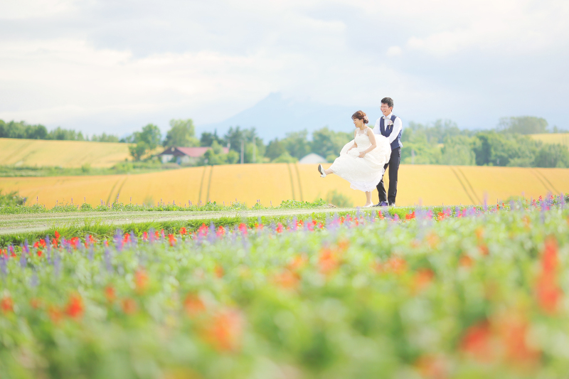 広大なお花畑で