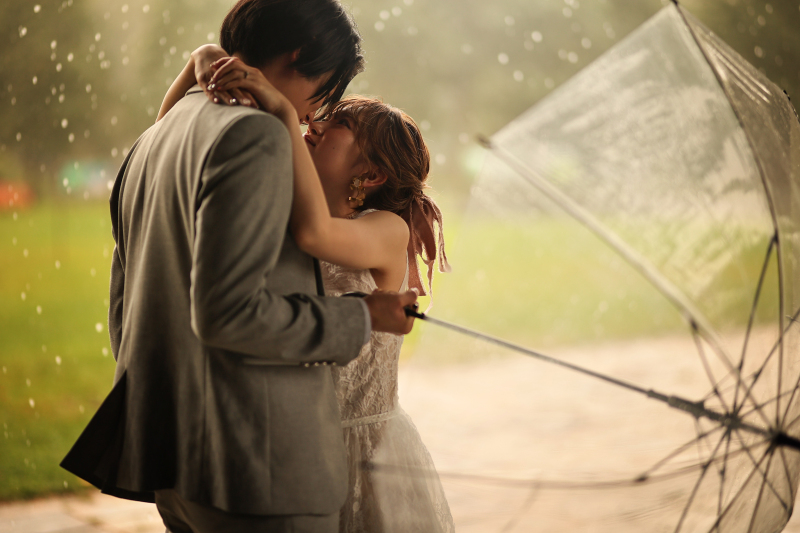 雨の中で・・・