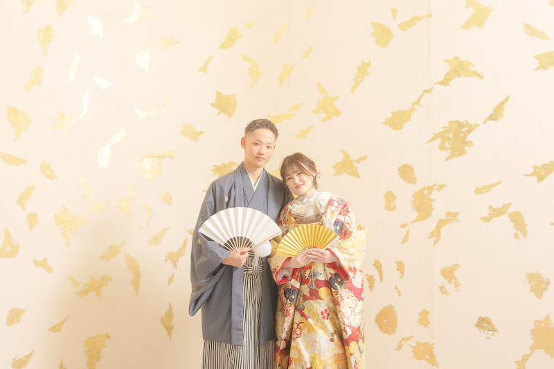 鮮やかな金箔のセット