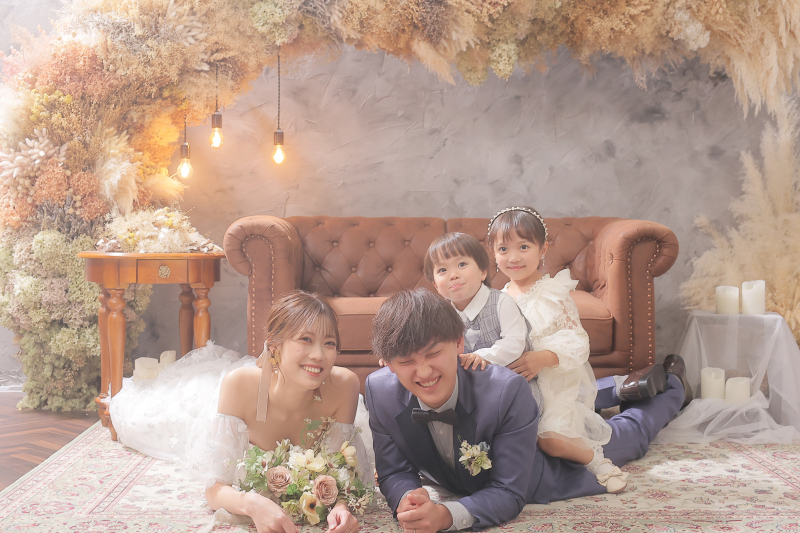 お子さまと一緒のウエディングフォト♡