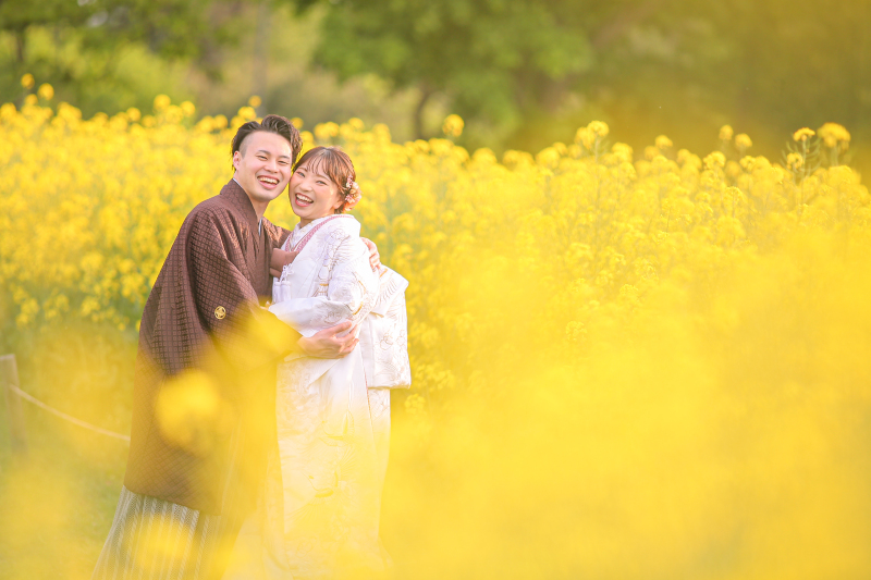 満開の菜の花畑に囲まれて❀