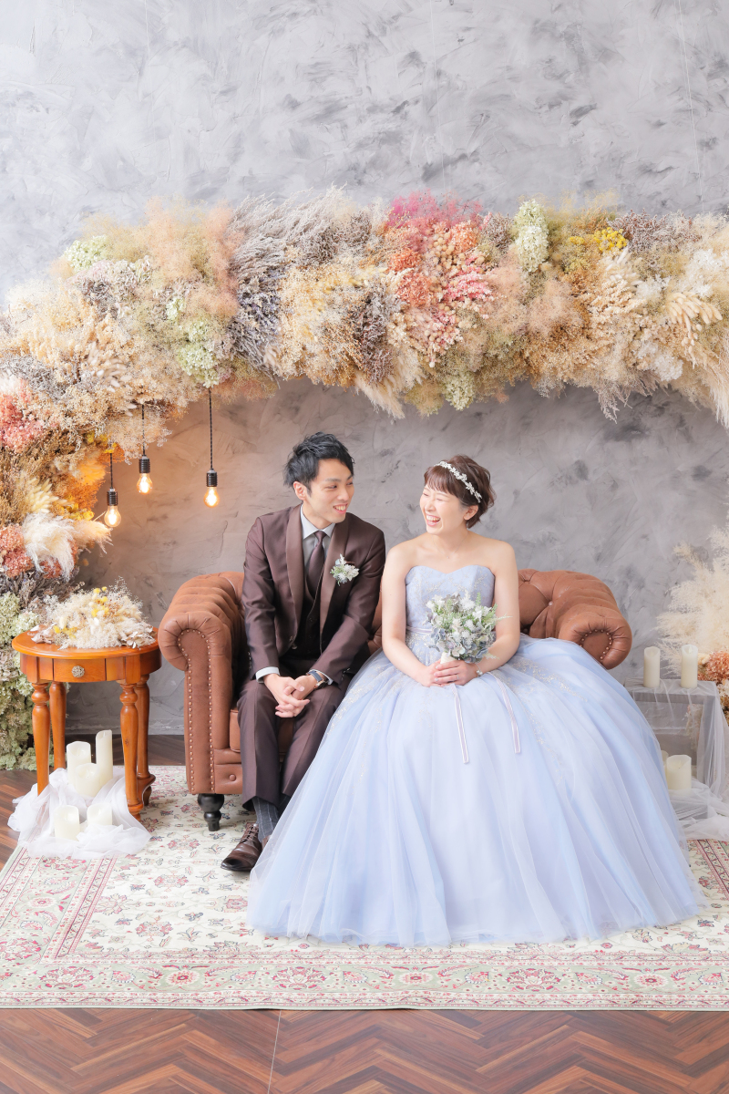 洋装×ドライフラワー