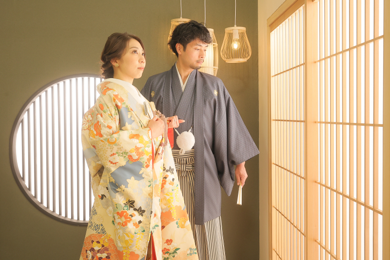 【スタジオ】和装2着、日本らしさの前撮り撮影❁