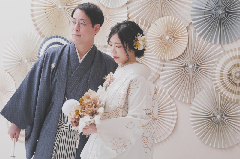 白無垢×ドライフラワー