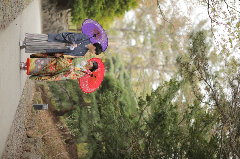 和傘を使って・・