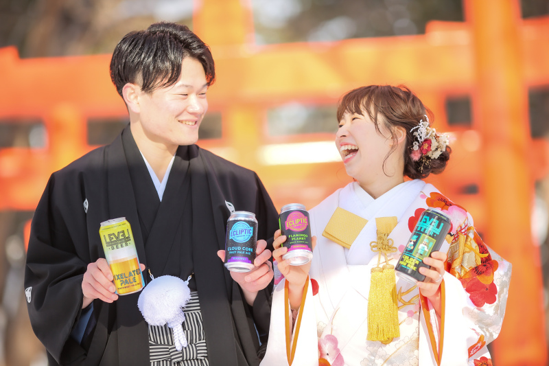 大好きなクラフトビールを持って!