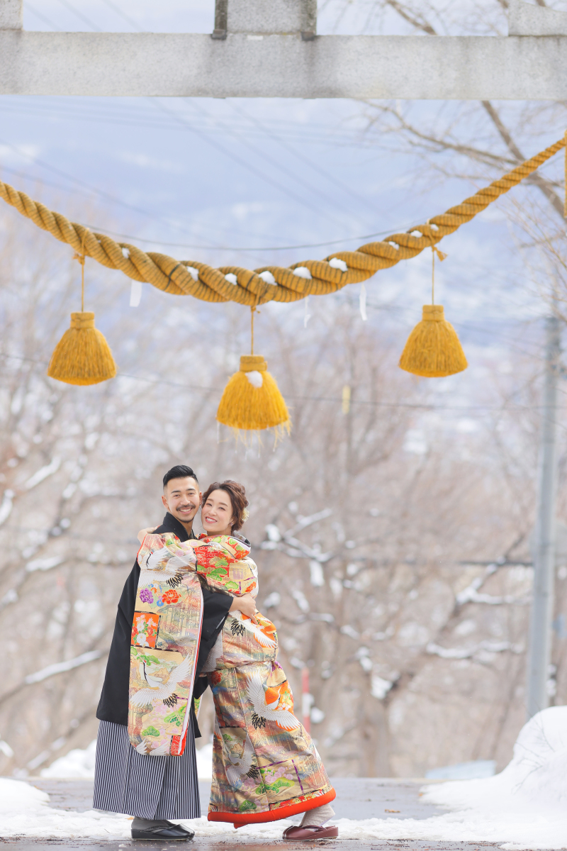 雪景色×神社×和装