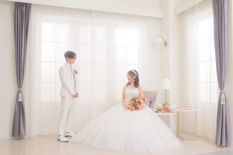 挙式前のお部屋をイメージしたセット