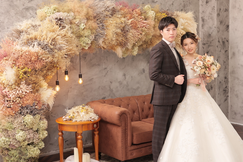 ドライフラワー×ウエディングドレス