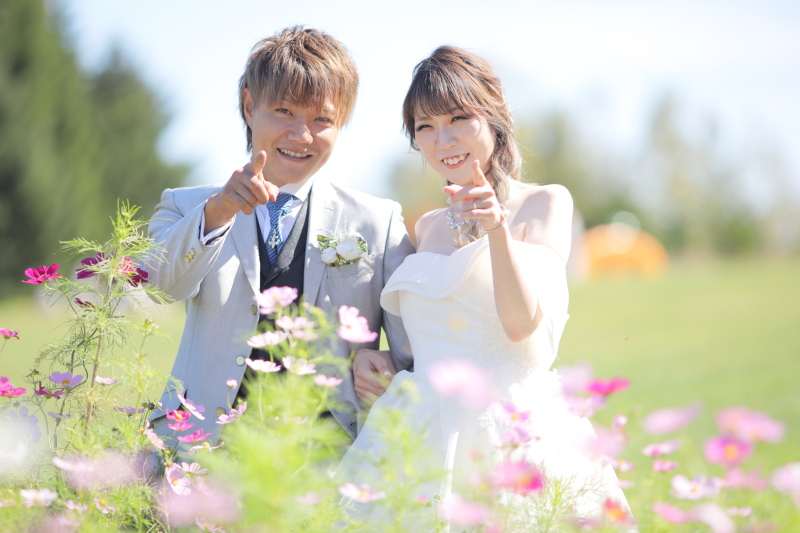 かわいい指差しショット!