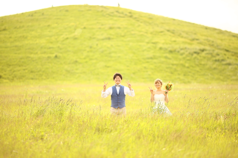 モエレ山の前ではい、ポーズ☆