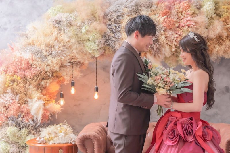 ドライフラワー×カラードレス