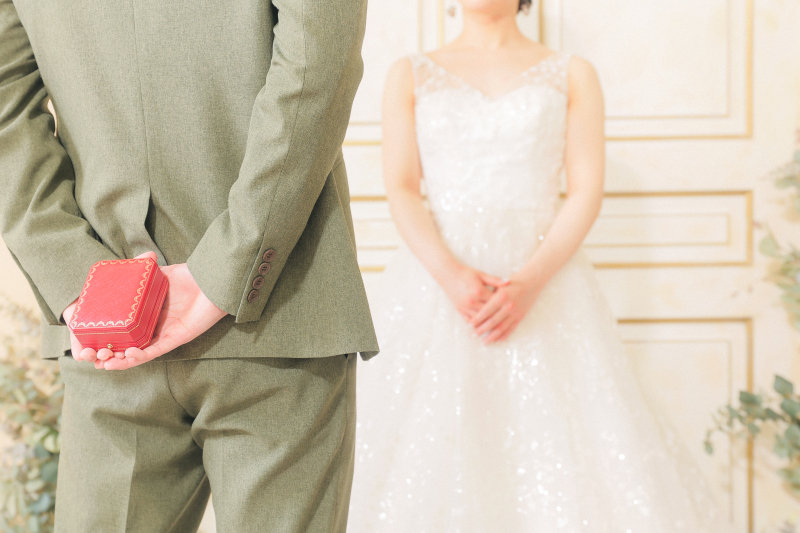 プロポーズ前の緊張する1シーンを再現!