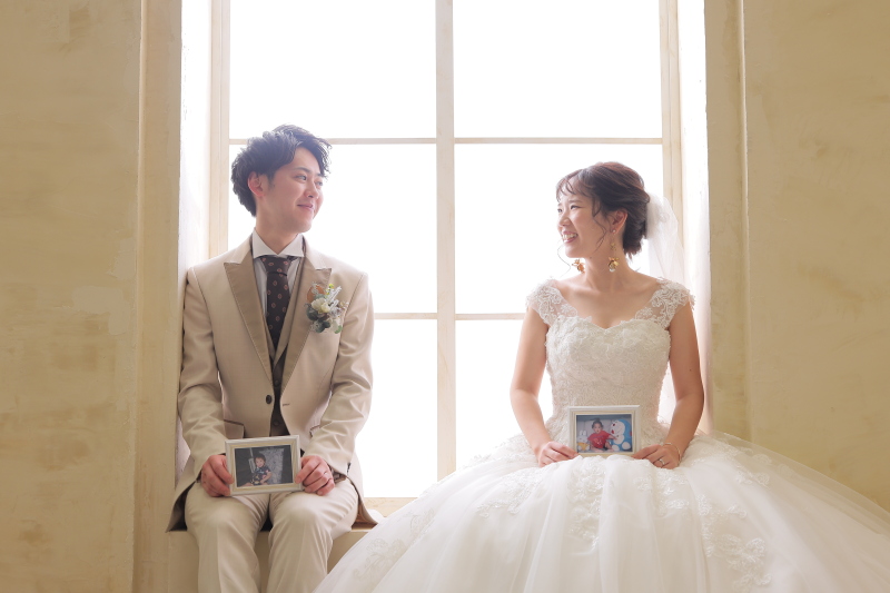 お2人の小さい頃の写真を使って❁