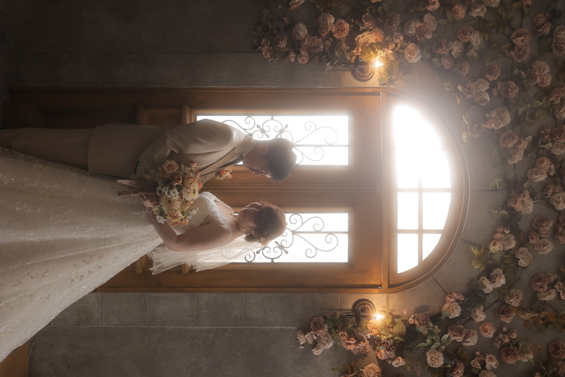 一緒にブーケを持って♪