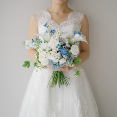 造花ブーケ アネモネブルー