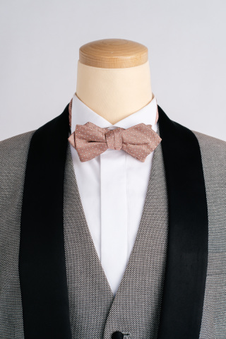 蝶ネクタイ ライトピンク水玉