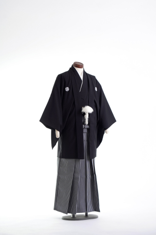 RHH-001 羽織袴 白黒縞