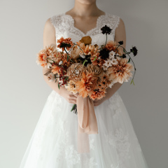 造花ブーケ ピオニーコーラル