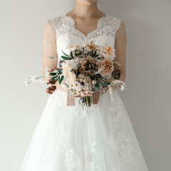 造花ブーケ ピオニーアイボリー