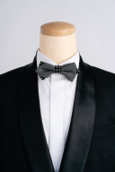 蝶ネクタイ グレー水玉