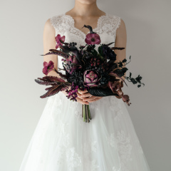 造花ブーケ ブラックピンク