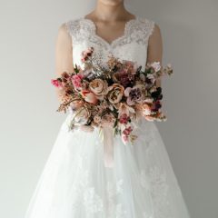 造花ブーケ ラーレピンク