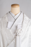 伊達襟 光沢シルバー