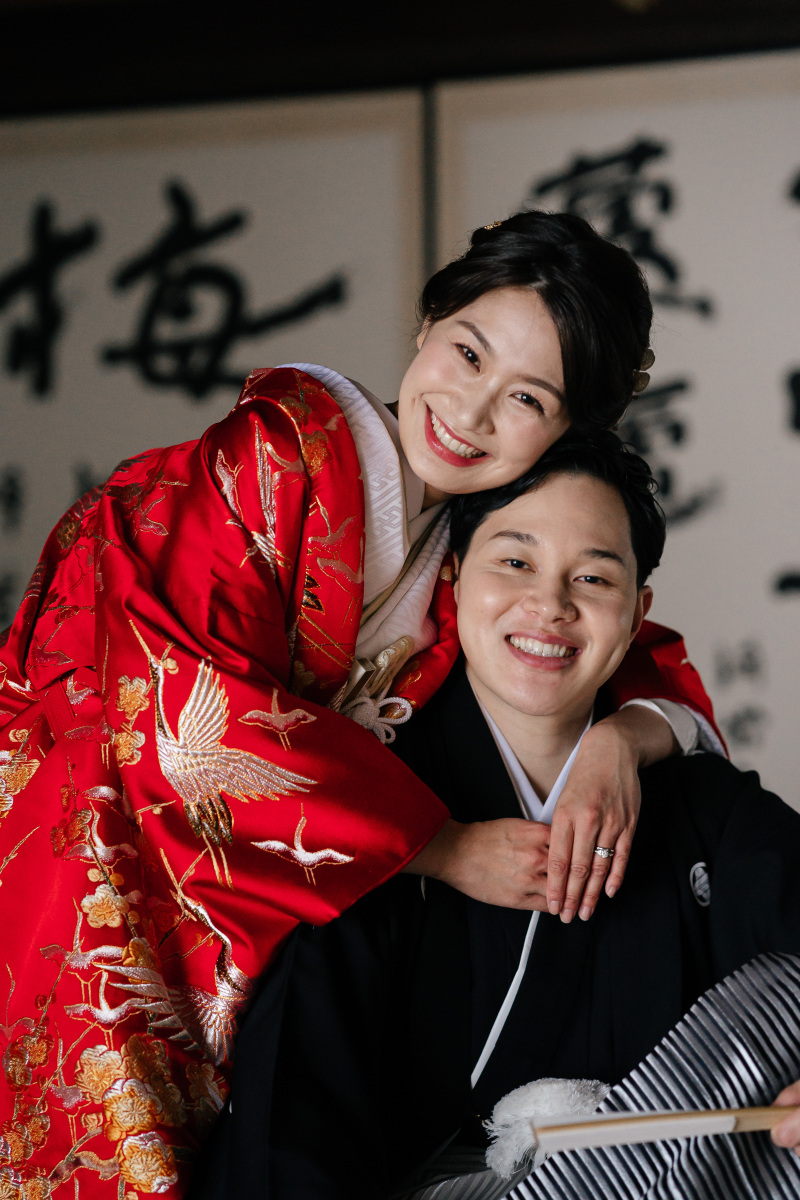 笑顔満点のハグショット