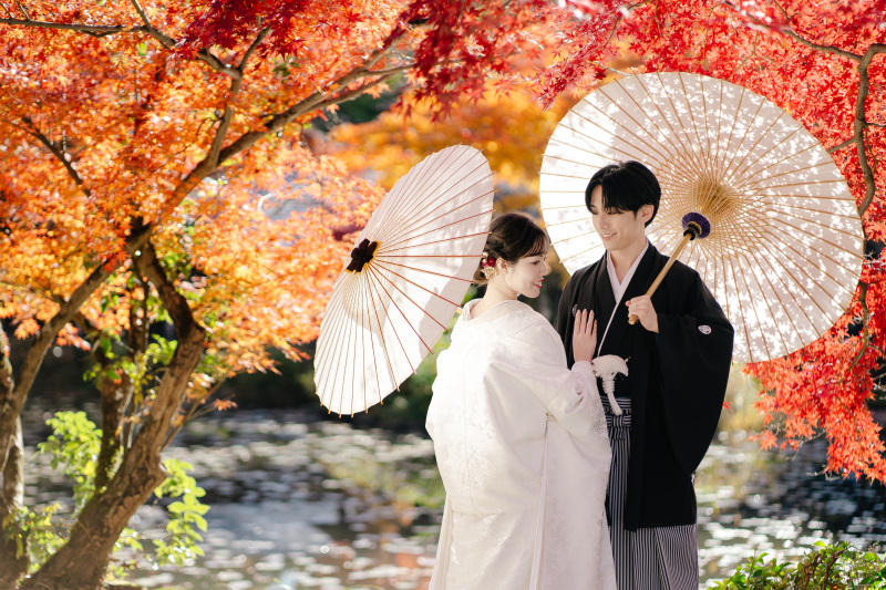 紅葉の影を使って