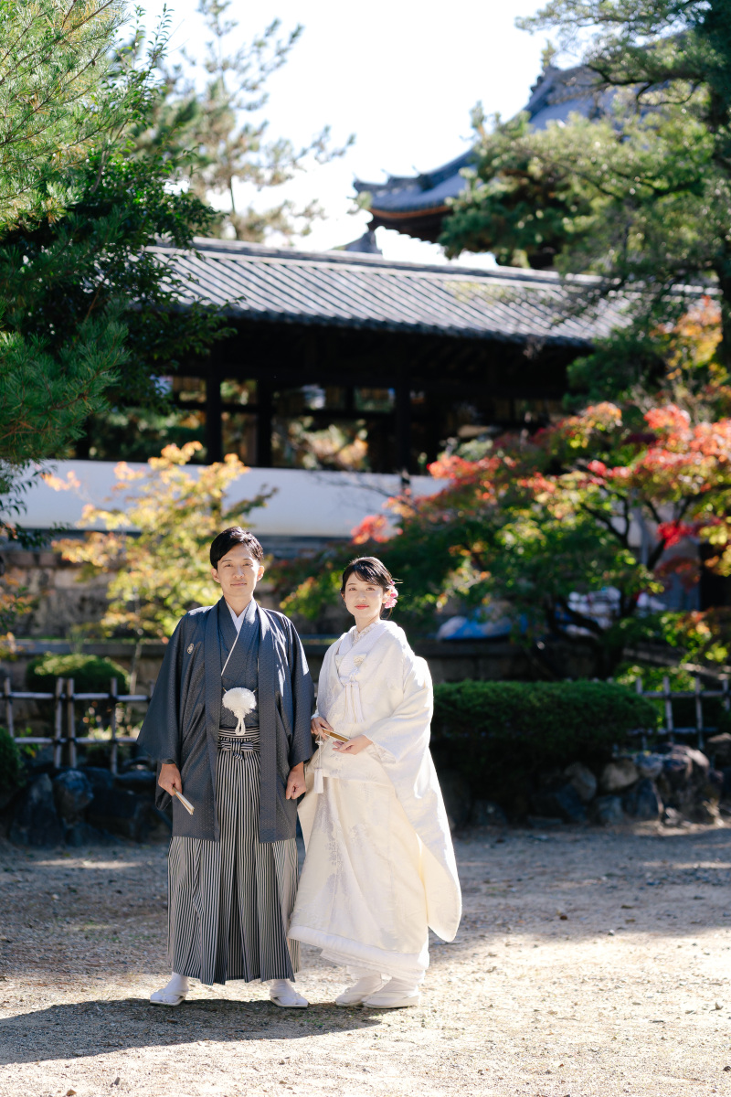 色づき始めた京都のお寺で