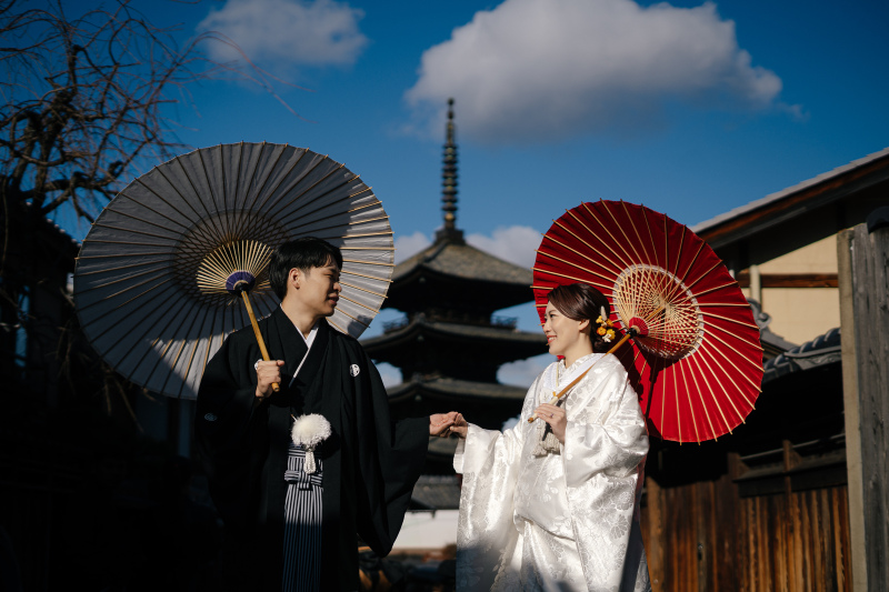 京都らしい町並みで撮影スタート!