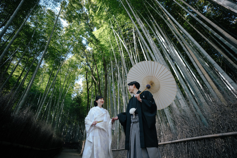ロケーション抜群!秋の嵐山 和装前撮り 1着レンタルプラン
