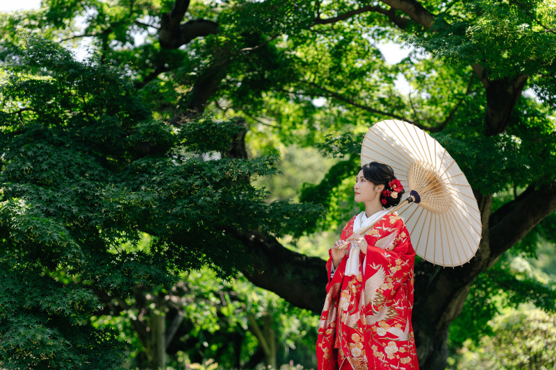 【仕上がり評価5.0の新緑フォト】京都の春を彩るロケ撮影。和装レンタル付きのよくばり新緑プラン