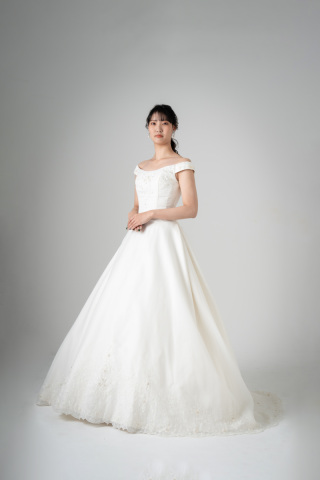 肩ありロングトレーン刺繍【WD02033】