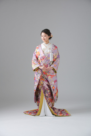 色打掛_紫・黄・波頭【IU00535】