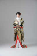 色打掛_黒・金松大鶴【IU00123】