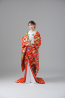 色打掛_オレンジ・桔梗花【IU00107】