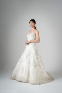 銀刺繍スレンダーAライン【WD01153】