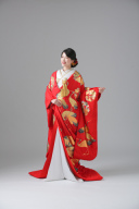 色打掛_赤・金・丸鶴【IU00542】