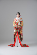 色打掛_赤ゴールド鶴・松竹梅【IU00564】