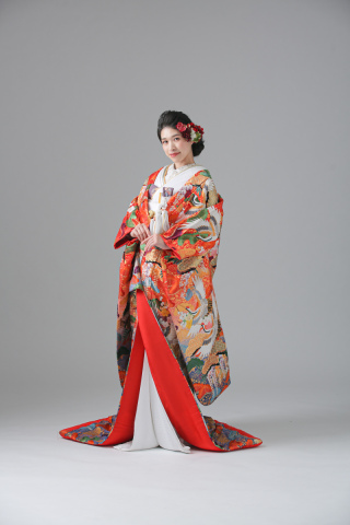 色打掛_多色鶴【IU00571】