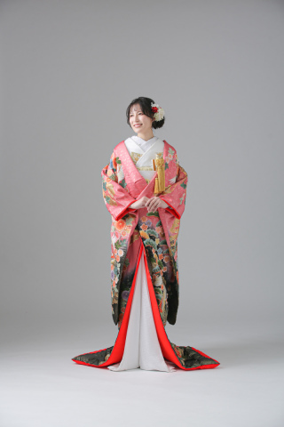 色打掛_桃色黒鶴【IU00247】