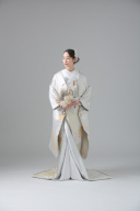 白無垢_銀地針松に飛翔鶴【WU00174】