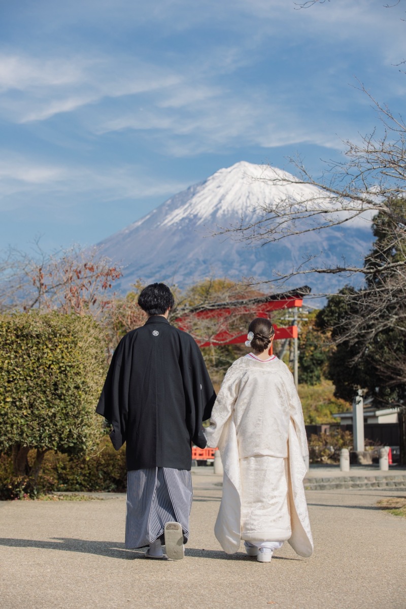 神社からも綺麗な富士山が見えました