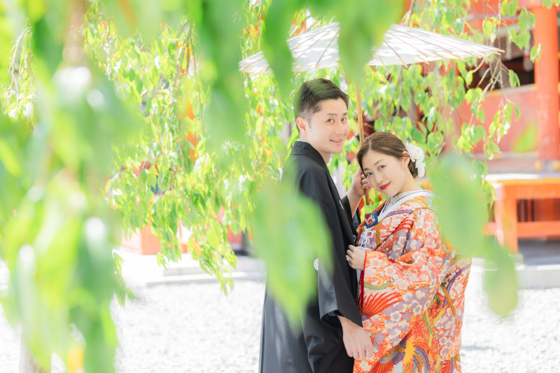 緑の枝垂れを入れて