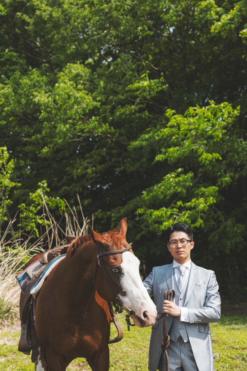新郎様とお馬さん