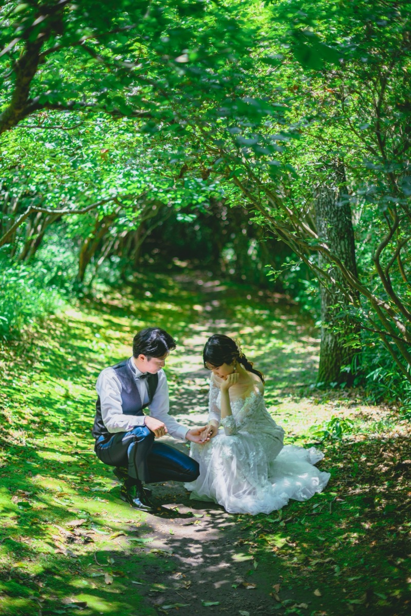 緑のトンネルで