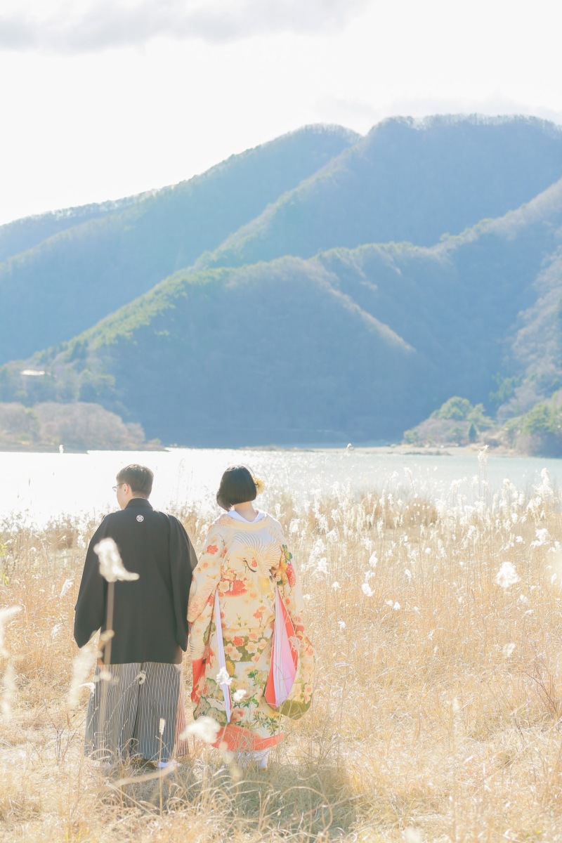 ススキの草原は冬も撮影可能です