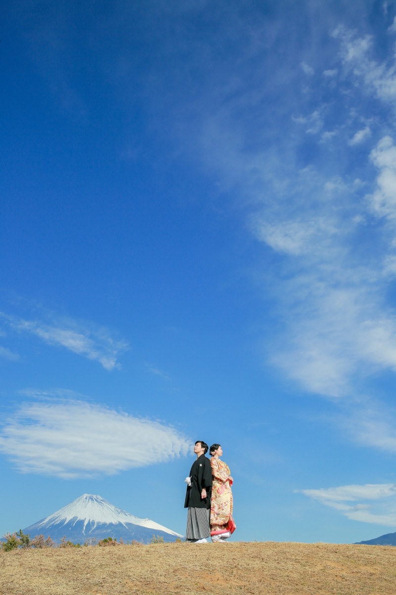 青空と、富士山のみの広い空。大自然